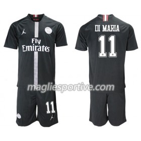 Completo Calcio Paris Saint Germain Di Maria 11 Jordan Giallo Bambino Divisa Terza 2018/2019